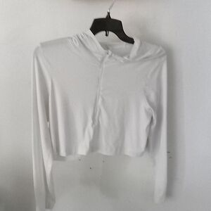 90 Degree By Reflex White Cropped Hoodie